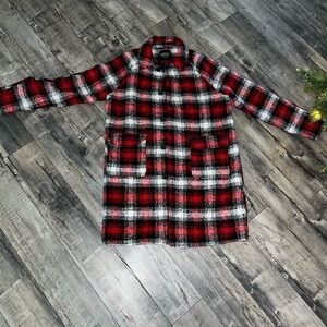 BoohooMAN Red and Black Checkered Jacket